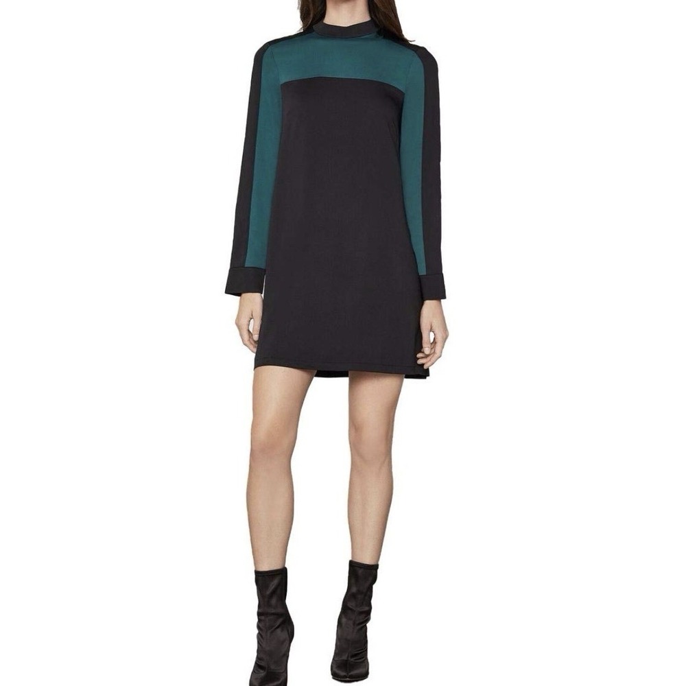 Bcbg Maxazria Green And Black Dress Womens Size L (246)